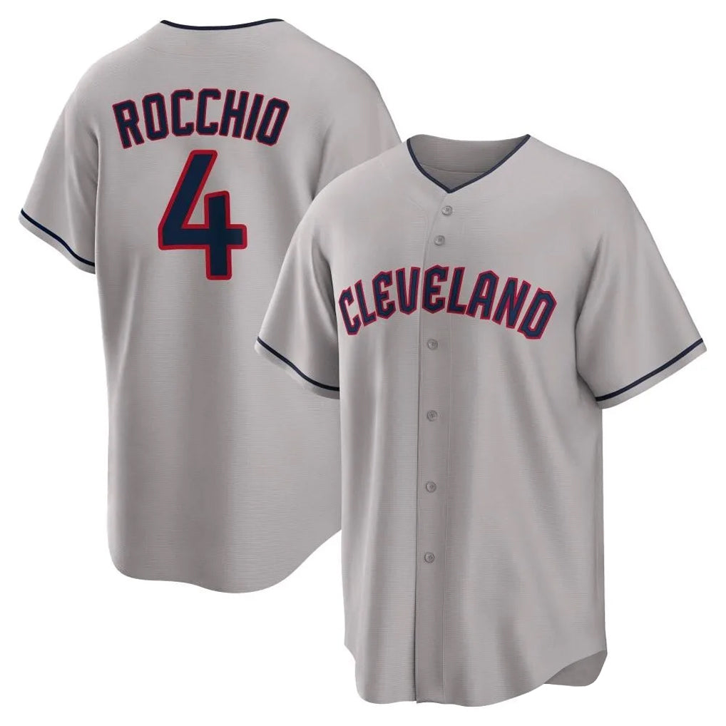 C.Guardians #4 Brayan Rocchio Player Gray Game Home Edoa Stitched Jerseys