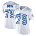 B.Bills #79 Spencer Brown Player White Rivalries Collection Limited Game Edoa Stitched Jerseys