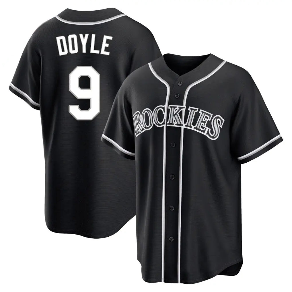 C.Rockies #9 Brenton Doyle Player Black Fashion Out Home Game Edoa Stitched Jerseys