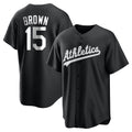 Athletics #15 Seth Brown Player Black Fashion Home Game Edoa Stitched Jerseys