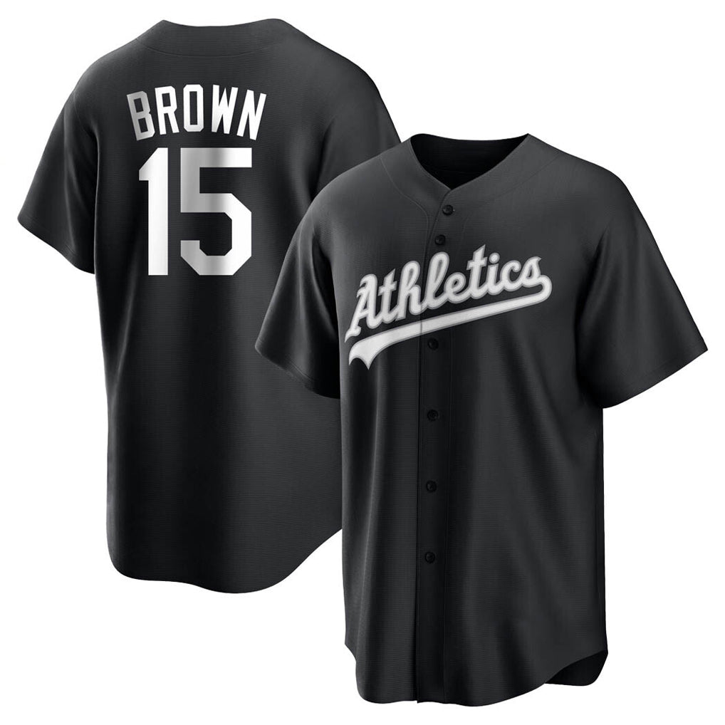 Athletics #15 Seth Brown Player Black Fashion Home Game Edoa Stitched Jerseys