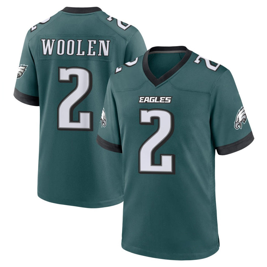 P.Eagles #2 Riq Woolen Player Green Home Game Edoa Stitched Jerseys
