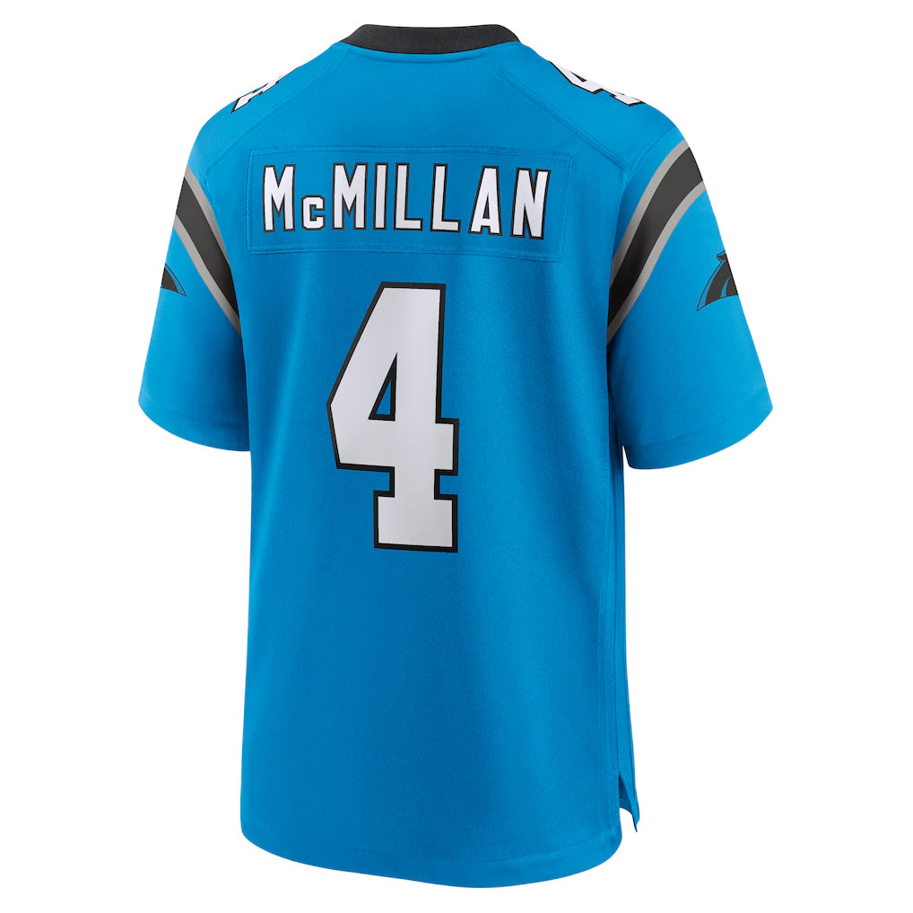 C.Panthers #4 Tetairoa McMillan Player Blue Home Game Edoa Stitched Jerseys