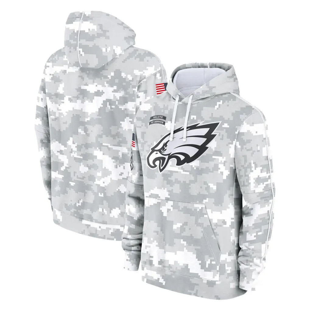 P.Eagles ## Eagles Blank Player Arctic Camo Salute to Service Pullover Hoodies Limited Game Edoa Stitched Jerseys