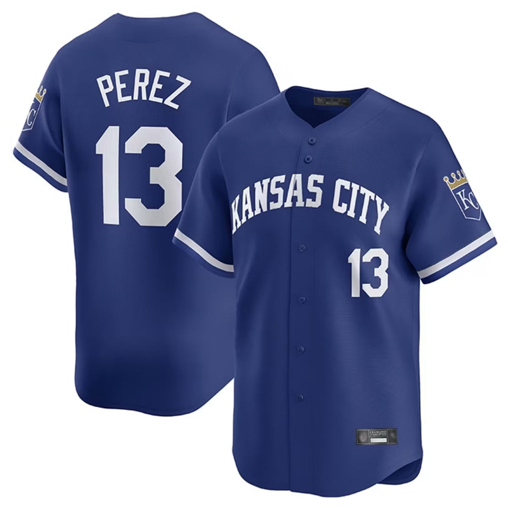 KC.Royals #13 Salvador Perez Player Royal Limited Home Edoa Stitched Jerseys