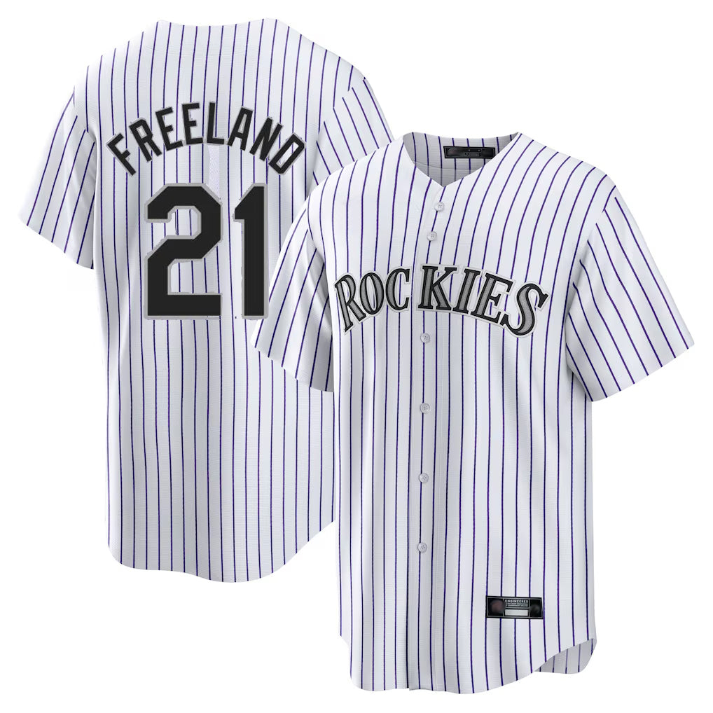 C.Rockies #21 Kyle Freeland Player White Game Home Edoa Stitched Jerseys