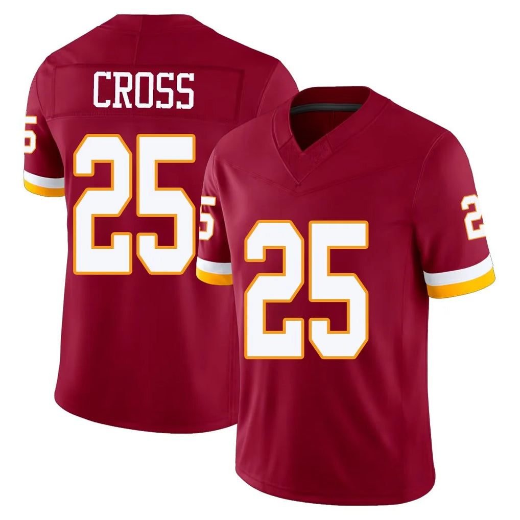 W.Commanders #25 Nick Cross Player Burgundy Limited Team Vapor F.U.S.E. Home Game Edoa Stitched Jerseys