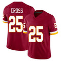 W.Commanders #25 Nick Cross Player Burgundy Limited Team Vapor F.U.S.E. Home Game Edoa Stitched Jerseys