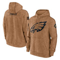 P.Eagles ## Eagles Blank Player Brown Salute to Service Pullover Hoodies Limited Game Edoa Stitched Jerseys