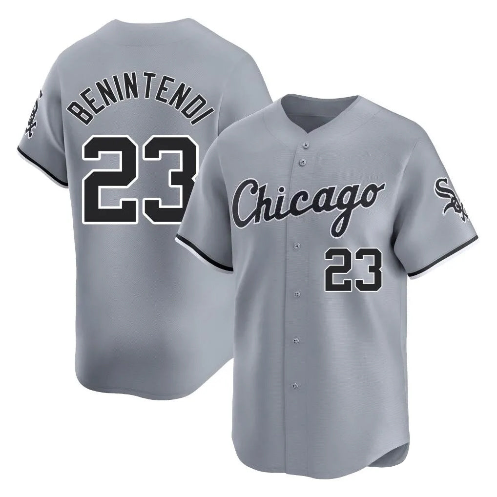C.White Sox #23 Andrew Benintendi Player Gray Road Limited Home Edoa Stitched Jerseys