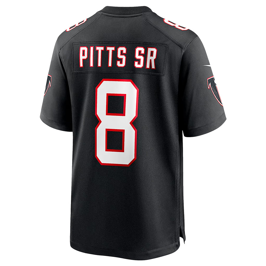 A.Falcons #8 Kyle Pitts Sr. Player Black Alternate Game Edoa Stitched Jerseys