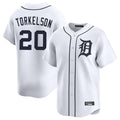 D.Tigers #20 Spencer Torkelson Player White Home Limited Edoa Stitched Jerseys