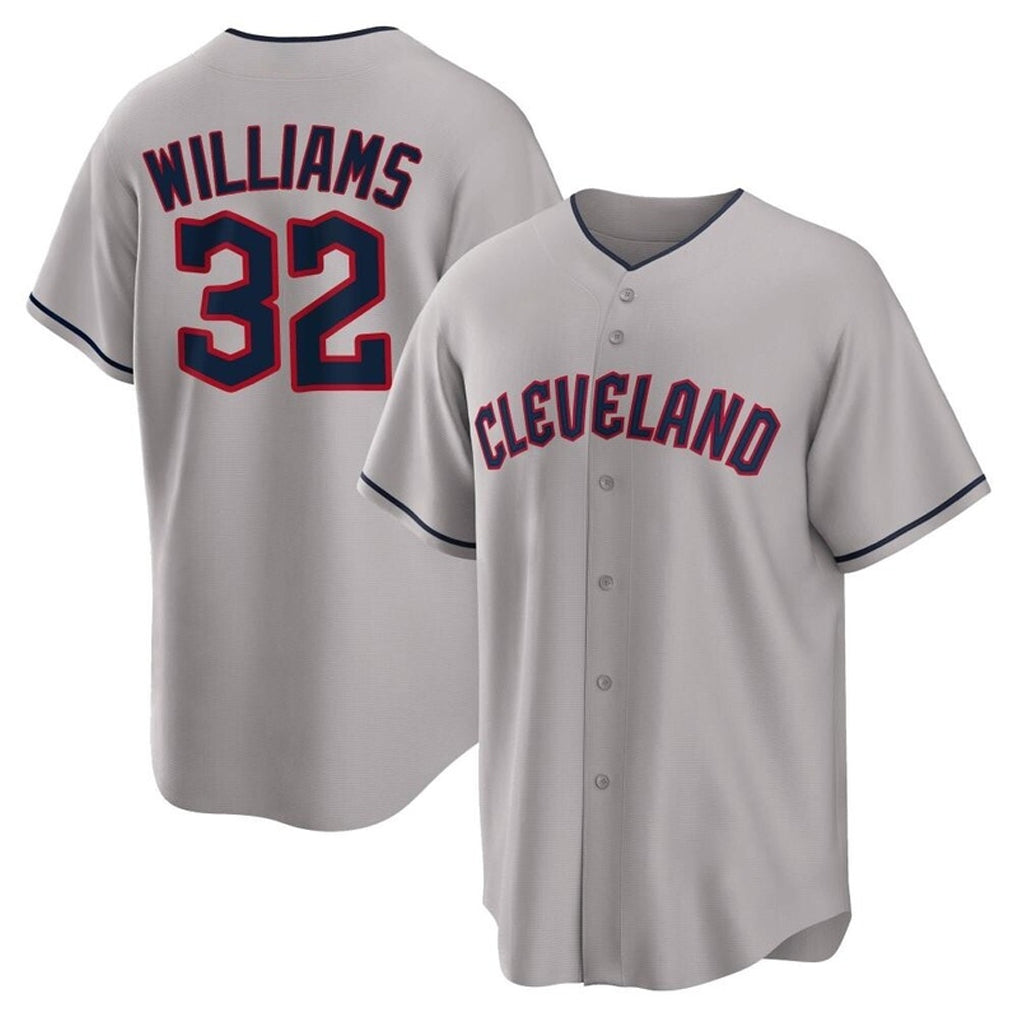 C.Guardians #32 Gavin Williams Player Gray Game Home Edoa Stitched Jerseys