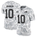 B.Bills #10 Khalil Shakir Player Arctic Camo Salute to Service Limited Edoa Stitched Jerseys