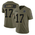 D.Cowboys #17 Brandon Aubrey Player Olive 2025 Salute to Service Limited Home Game Edoa Stitched Jerseys