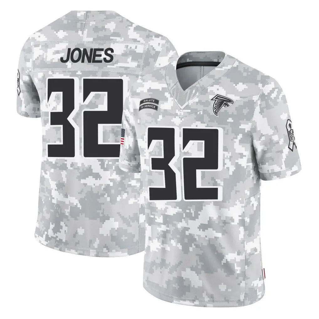 A.Falcons #32 Cash Jones Player Camo Salute to Service Limited Edoa Stitched Jerseys