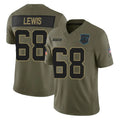 C.Panthers #68 Damien Lewis Player Olive 2025 Salute to Service Limited Game Edoa Stitched Jerseys