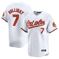B.Orioles #7 Jackson Holliday Player White Limited Home Game Edoa Stitched Jerseys