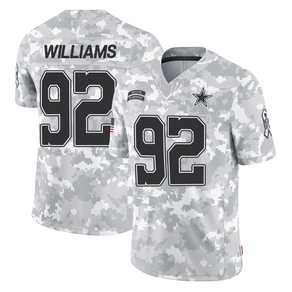 D.Cowboys #92 Quinnen Williams Player Arctic Camo Salute to Service Limited Home Game Edoa Stitched Jerseys