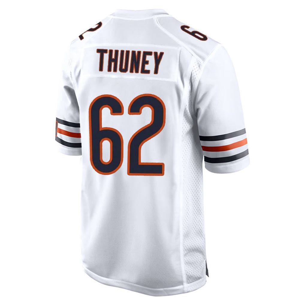 C.Bears #62 Joe Thuney Player White Home Game Edoa Stitched Jerseys