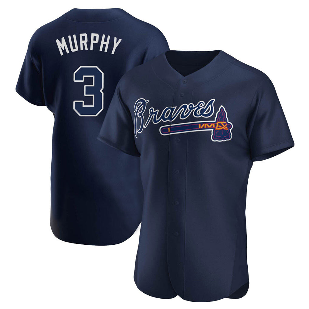 A.Braves #3 Dale Murphy Player Navy Alternate Limited Elite Home Game Edoa Stitched Jerseys