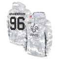 NO.Saints #96 Carl Granderson Player Arctic Camo Salute to Service Pullover Hoodies Limited Game Edoa Stitched Jerseys