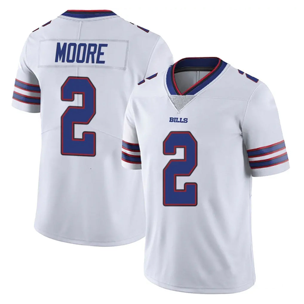 B.Bills #2 DJ Moore Player White Vapor Untouchable Limited Edoa Stitched Jerseys