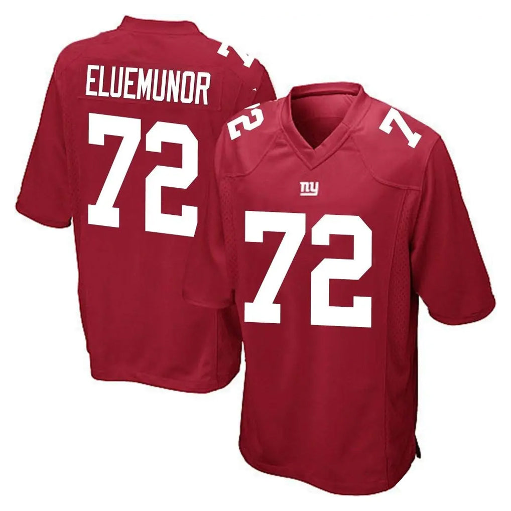 NY.Giants #72 Jermaine Eluemunor Player Red Home Game Edoa Stitched Jerseys
