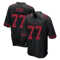 SF.49ers #77 Dominick Puni Player Black Alternate Home Game Edoa Stitched Jerseys