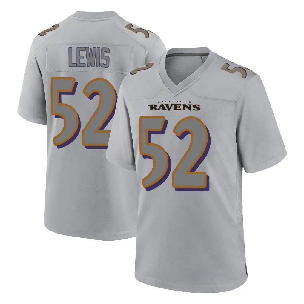 B.Ravens #52 Ray Lewis Player Gray Replica Limited Edoa Stitched Jerseys