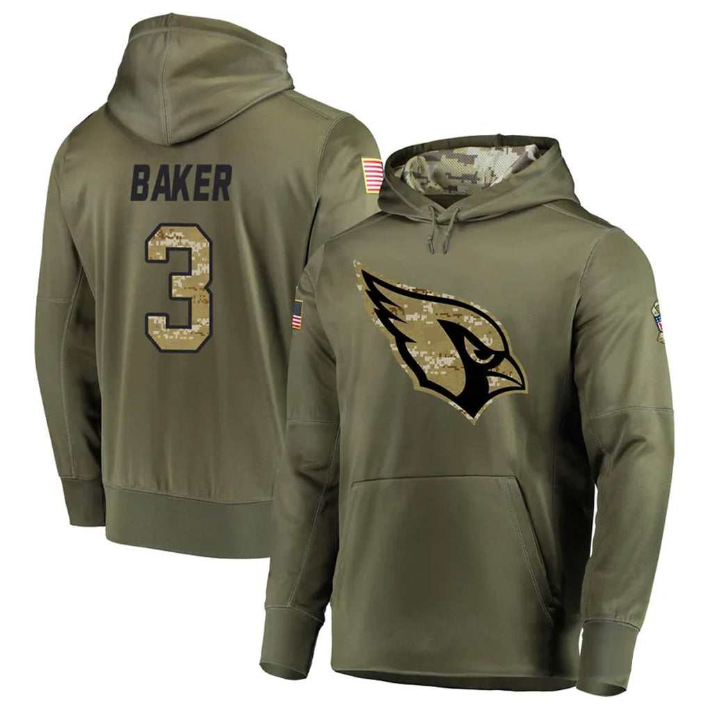 A.Cardinals #3 Budda Baker Player Olive Salute to Service Limited Hoodie Edoa Stitched Jerseys