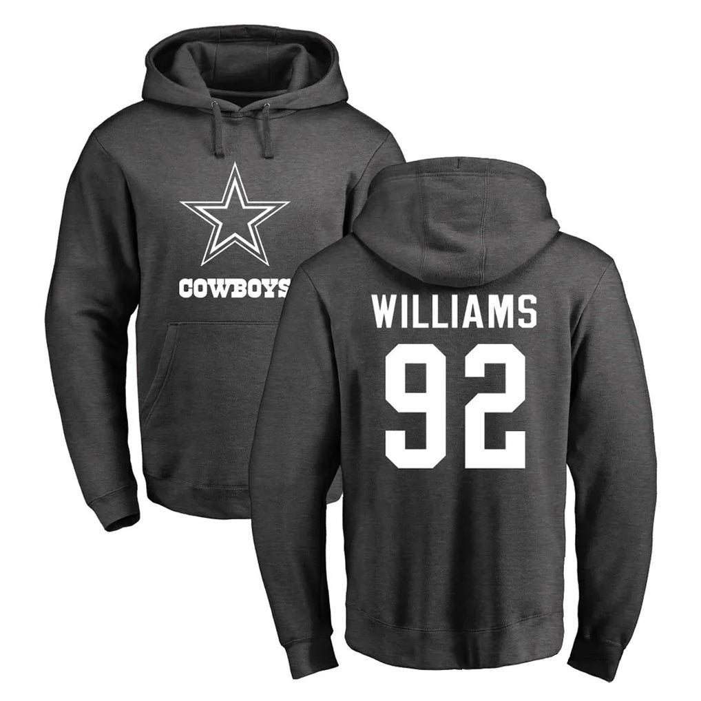 D.Cowboys #92 Quinnen Williams Player Ash One Color Pullover Hoodie Limited Edoa Stitched Jerseys