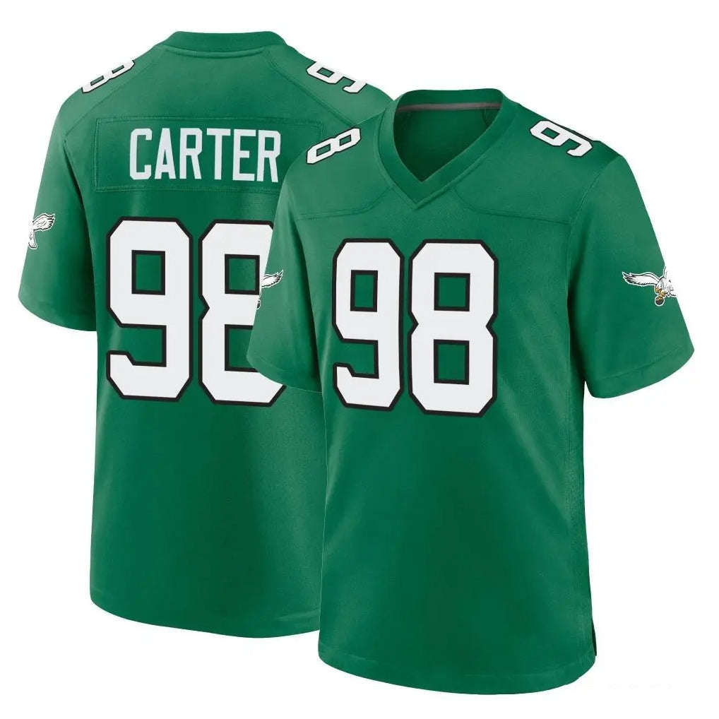 P.Eagles #98 Jalen Carter Player Green Kelly Alternate Home Game Edoa Stitched Jerseys