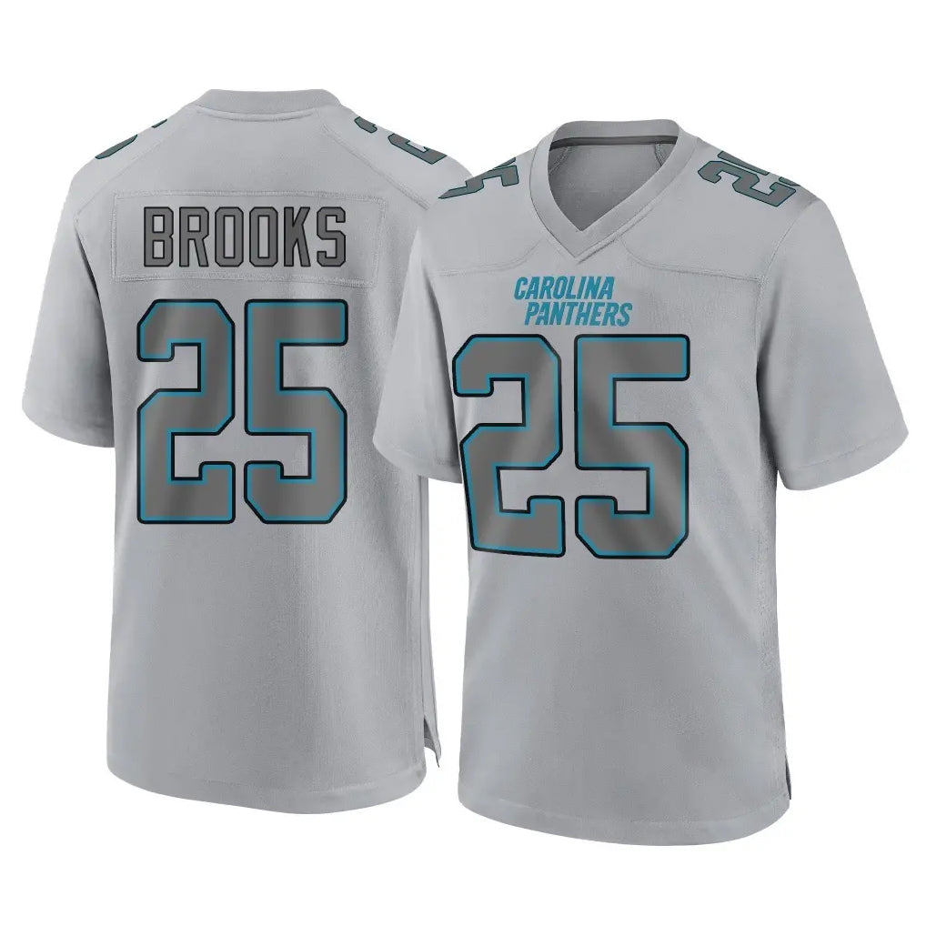 C.Panthers #25 Jonathon Brooks Player Gray Atmosphere Fashion Game Edoa Stitched Jerseys