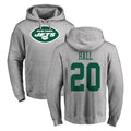 NY.Jets #20 Breece Hall Player Gray LOGO Pullover Hoodies Limited Game Edoa Stitched Jerseys