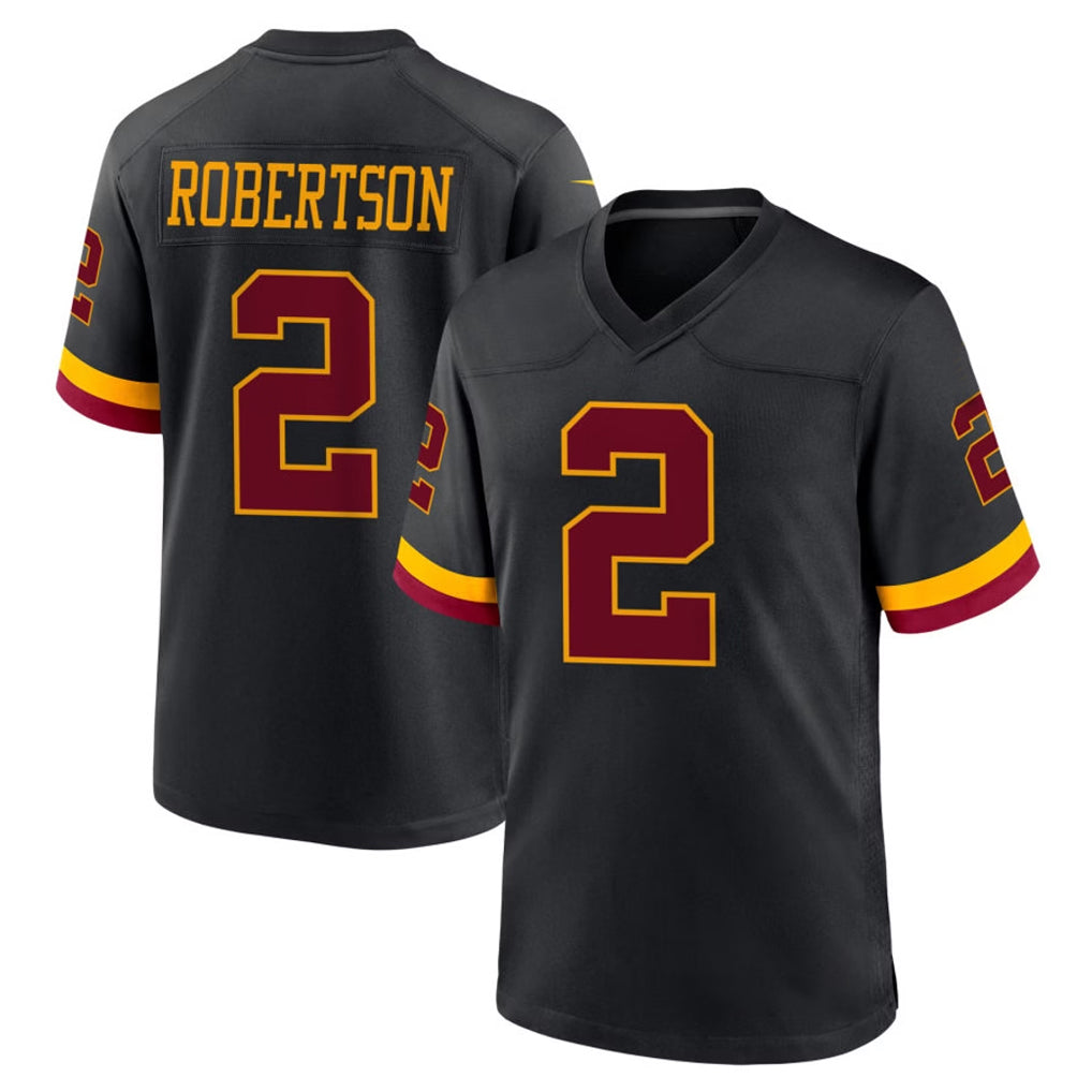 W.Commanders #2 Amik Robertson Player Black Limited Home Game Edoa Stitched Jerseys