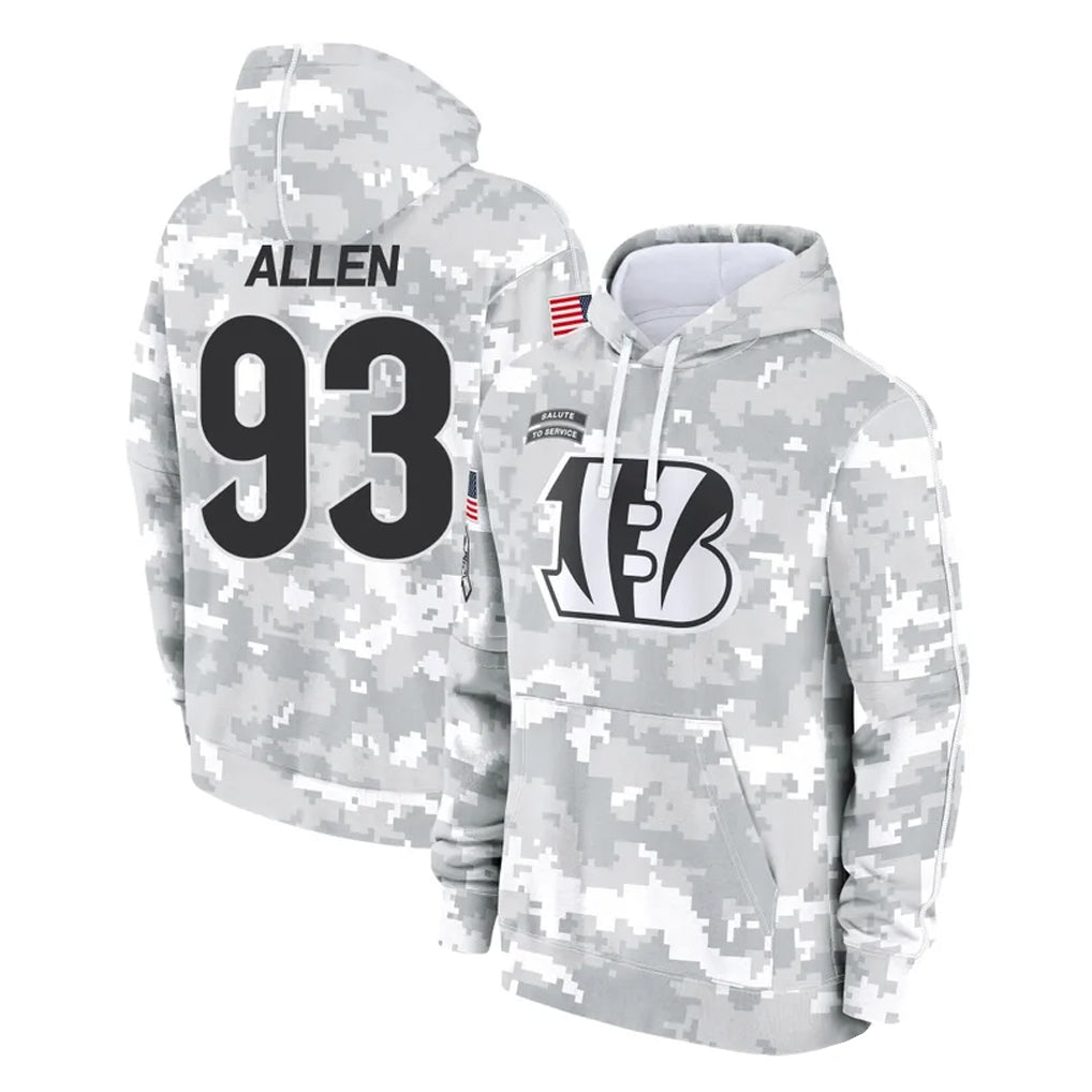 C.Bengals #93 Jonathan Allen Player Arctic Camo Salute to Service Pullover Hoodie Limited Edoa Stitched Jerseys