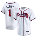 A.Braves #1 Ozzie Albies Player White Limited Home Game Edoa Stitched Jerseys