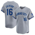 KC.Royals #16 Bo Jackson Player Gray Limited Home Edoa Stitched Jerseys