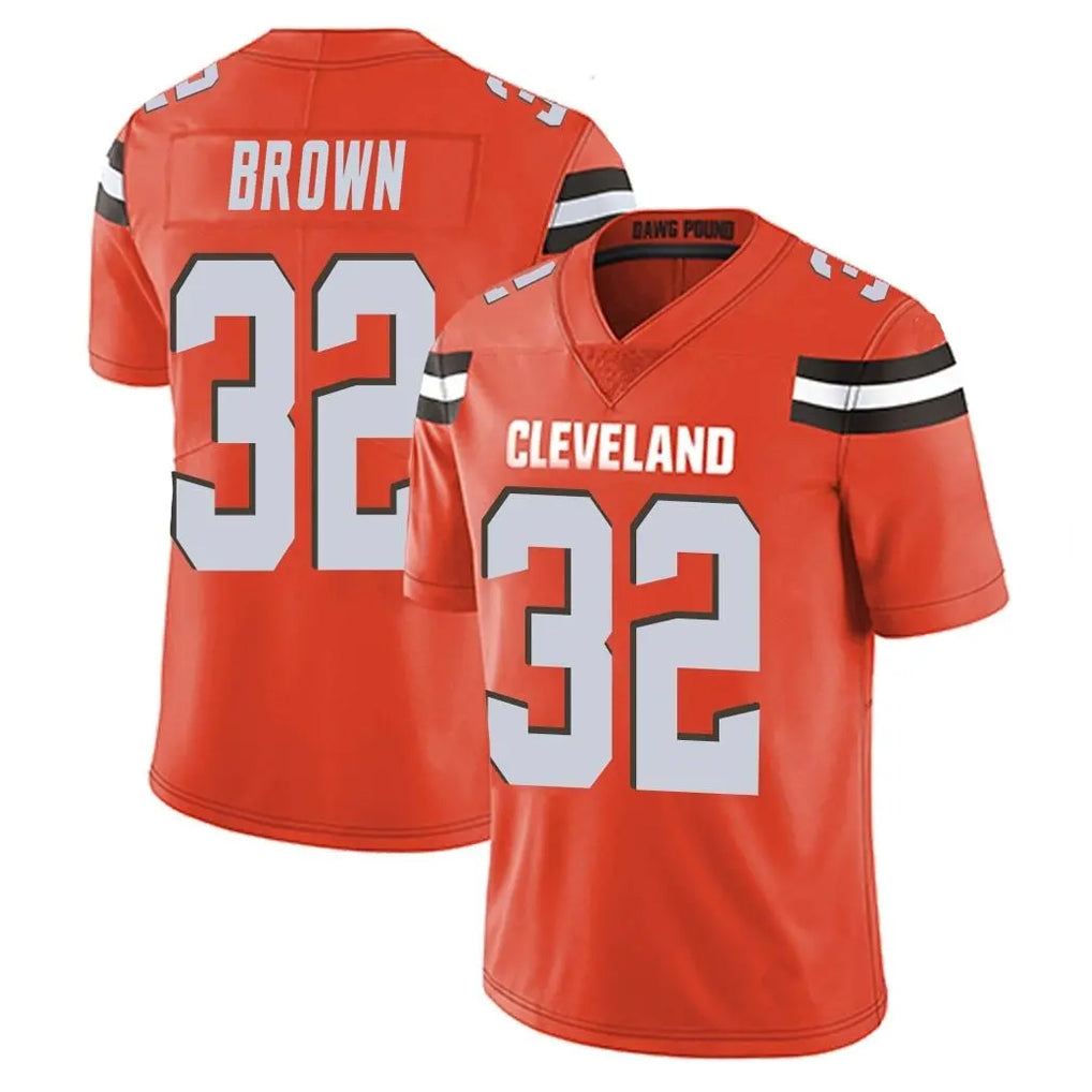 C.Browns #32 Jim Brown Player Orange Alternate Vapor Untouchable Limited Home Game Edoa Stitched Jerseys