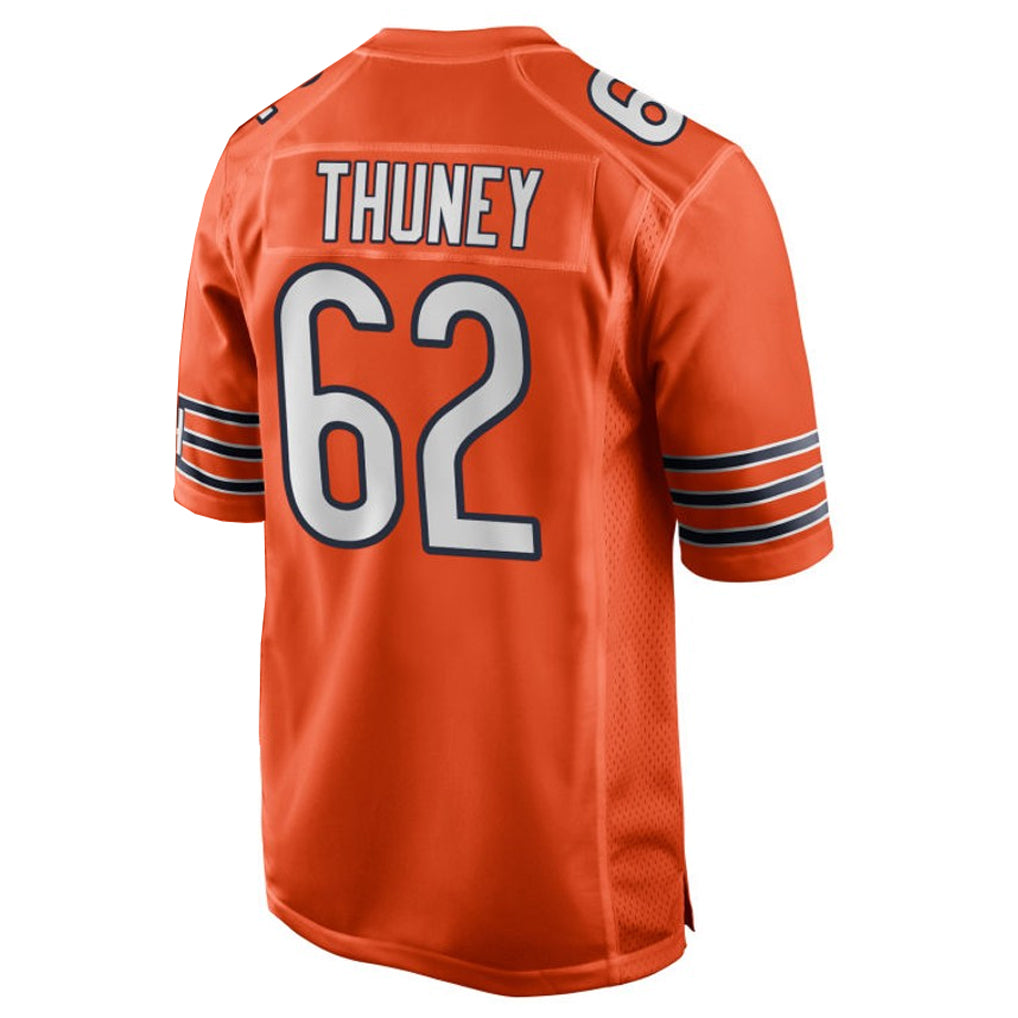 C.Bears #62 Joe Thuney Player Orange Home Game Edoa Stitched Jerseys