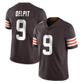 C.Browns #9 Grant Delpit Player Brown Color Vapor Untouchable Limited Home Game Edoa Stitched Jerseys