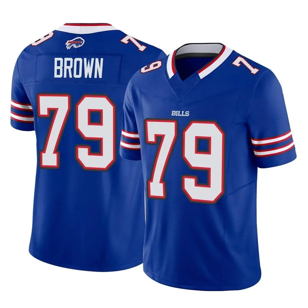 B.Bills #79 Spencer Brown Player Royal Vapor F.U.S.E. Limited Home Game Edoa Stitched Jerseys
