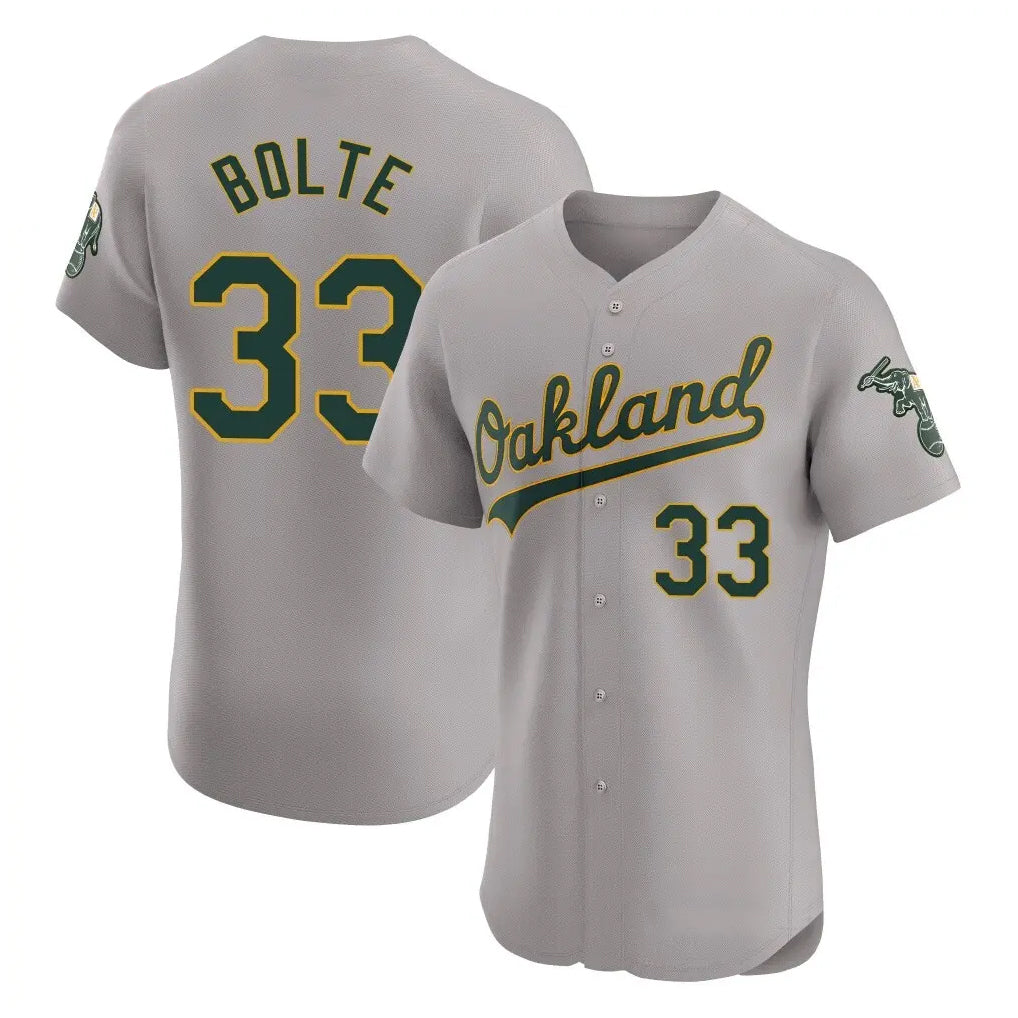 Athletics #33 Henry Bolte Player Gray Road Limited Elite Home Game Edoa Stitched Jerseys