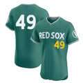 B.Red Sox #49 Tim Wakefield Player Green City Connect Limited Elite Home Game Edoa Stitched Jerseys