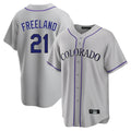 C.Rockies #21 Kyle Freeland Player Gray Game Home Edoa Stitched Jerseys