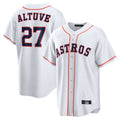 H.Astros #27 Jose Altuve Player White Home Game Edoa Stitched Jerseys
