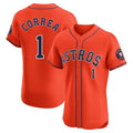 H.Astros #1 Carlos Correa Player Orange Home Limited Elite Edoa Stitched Jerseys