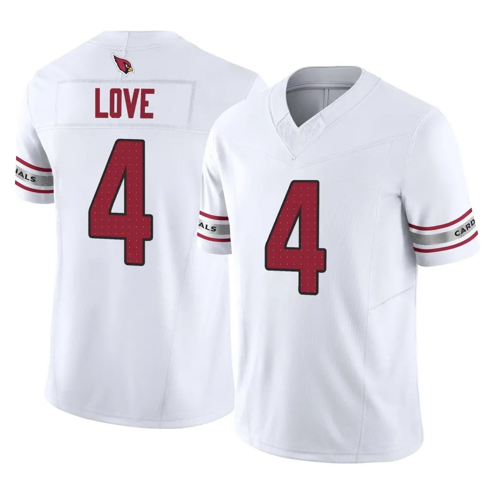 A.Cardinals #4 Jeremiyah Love Player White Vapor F.U.S.E. Limited Home Game Edoa Stitched Jerseys