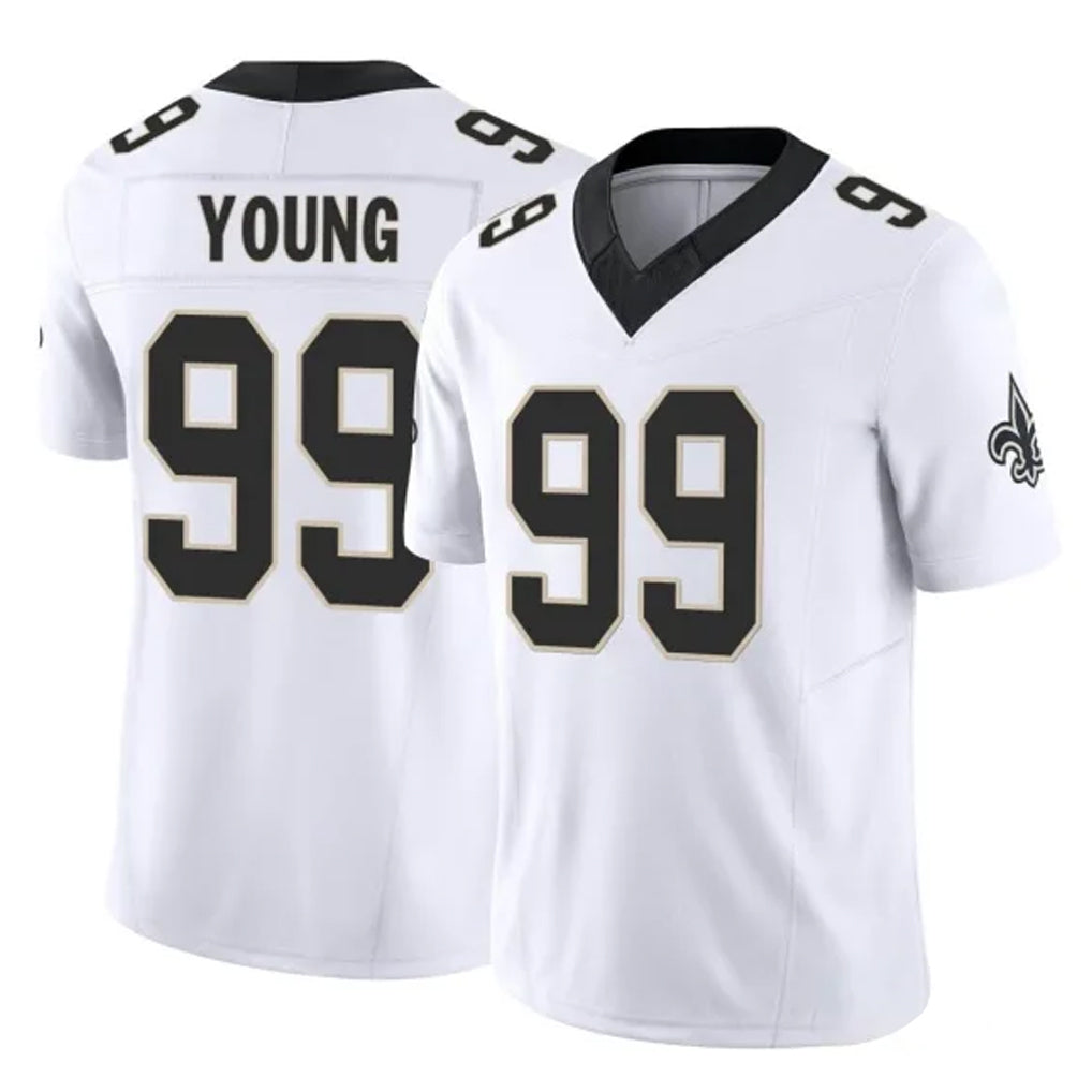 NO.Saints #99 Chase Young Player White Limited Vapor F.U.S.E. Home Game Edoa Stitched Jerseys